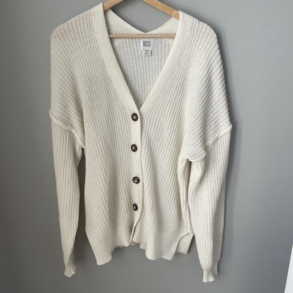 BDG Urban Outfitters Sweater Ivory Long Sleeve Button Up Women’s Size‎ Small - Picture 1 of 10